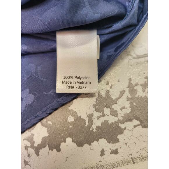 2593 Lauren Conrad Women's Navy Floral Blouse with Tie Back‎ Detail Size 0X - Picture 5 of 6